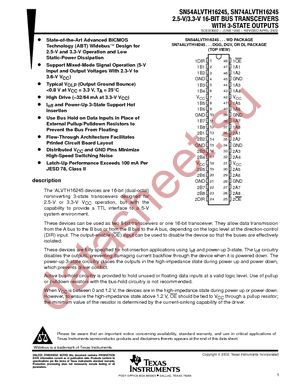 SN74ALVTH16245GR datasheet  